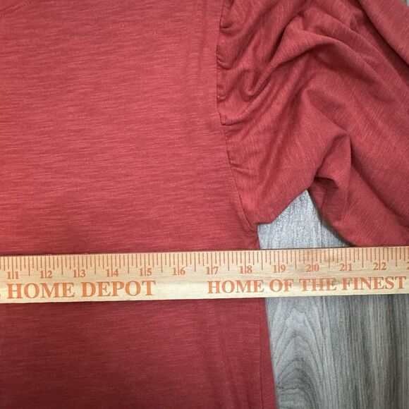 Peruvian Connection Red Orange Small Balloon Sleeve Mini‎ Dress Pockets Casual - Picture 8 of 8